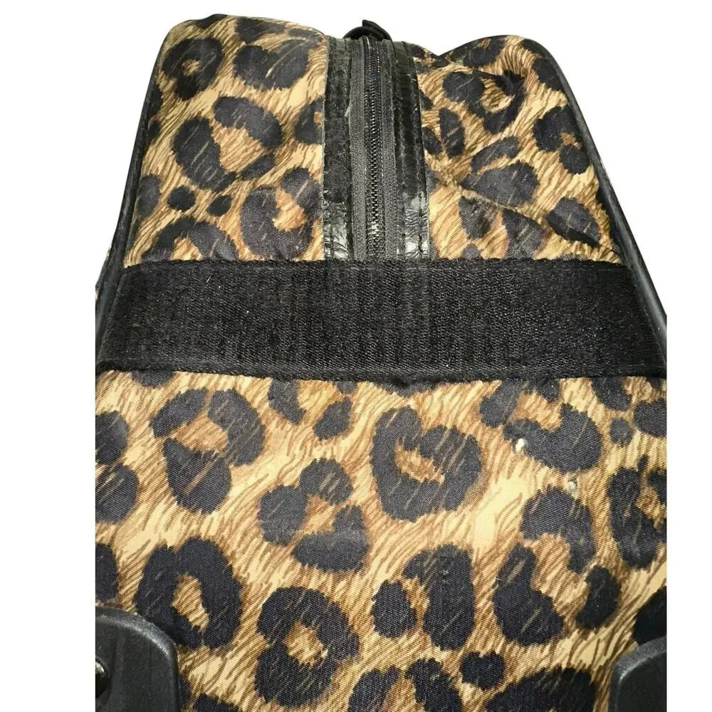 Brighton Leopard Cheetah Print Rolling Overnight Travel Bag